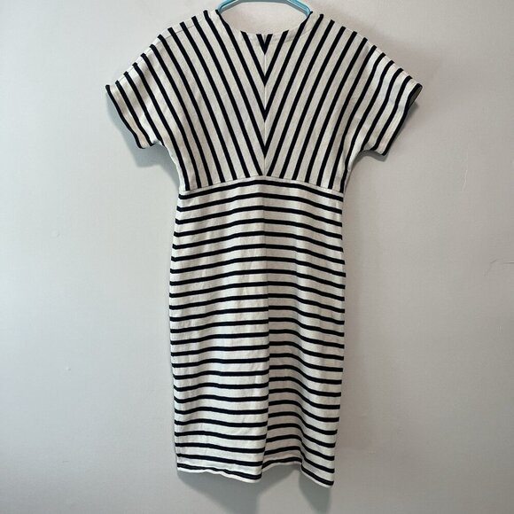 Saint James Menerbes Breton Striped Short Sleeve V-Neck Nautical Coastal Dress - Picture 12 of 14